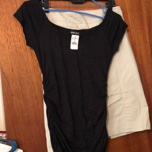 New Black woman’s shirt gathered sides